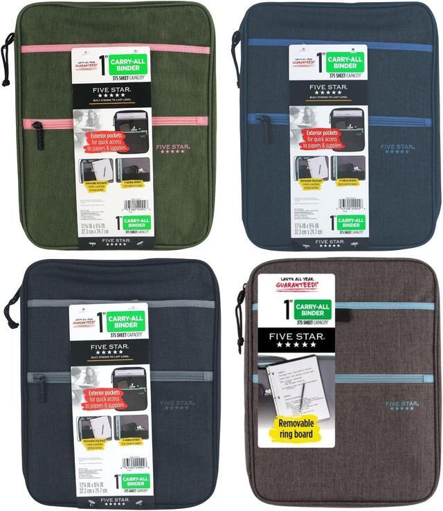 Alt view image 5 of 11 - five star zipper binder, 1 inch 3 ring binder, carry-all with internal pockets & dividers, assorted colors, color selected for you, 1 count (29092) , black - OEM