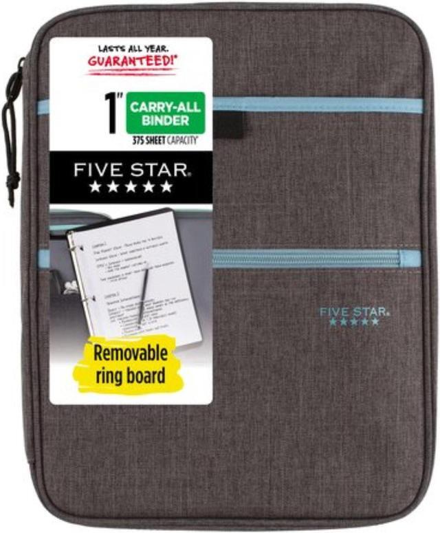 Alt view image 6 of 11 - five star zipper binder, 1 inch 3 ring binder, carry-all with internal pockets & dividers, assorted colors, color selected for you, 1 count (29092) , black - OEM