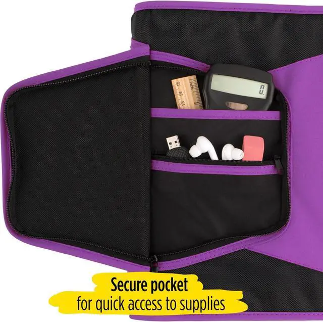 Alt view image 3 of 7 - Five Star 1-1/2 inch Zipper Binder [500 Sheet Capacity]: 3-pocket file (Blue)