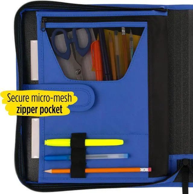 Alt view image 4 of 7 - Five Star 1-1/2 inch Zipper Binder [500 Sheet Capacity]: 3-pocket file (Blue)