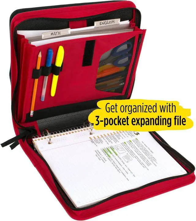 Alt view image 5 of 7 - Five Star 1-1/2 inch Zipper Binder [500 Sheet Capacity]: 3-pocket file (Blue)