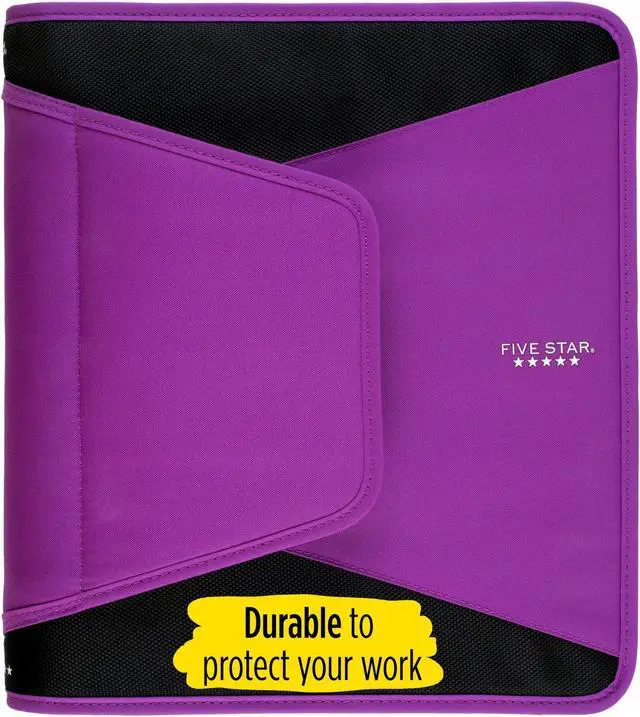 Alt view image 6 of 7 - Five Star 1-1/2 inch Zipper Binder [500 Sheet Capacity]: 3-pocket file (Blue)