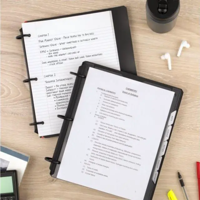 Alt view image 6 of 7 - Five Star Flex 1" Customizable Hybrid NoteBinder: 10-3/4 in. x 10-3/4 in. (Fire Red)