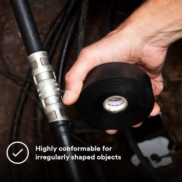 Alt view image 5 of 7 - 3M Scotch Linerless Rubber Splicing Tape (130C): 4 in. x 30 ft. (Black)