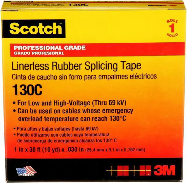 Alt view image 6 of 7 - 3M Scotch Linerless Rubber Splicing Tape (130C): 4 in. x 30 ft. (Black)