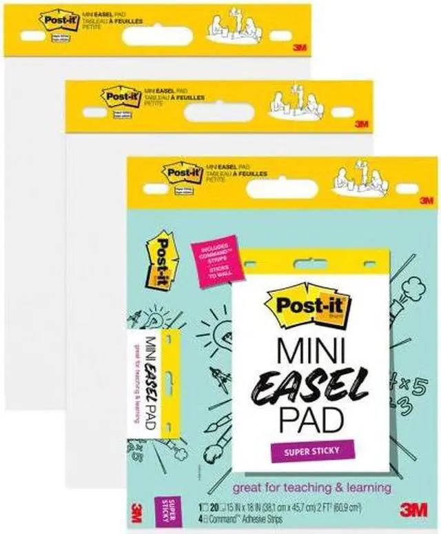 Main image of Post-it Super Sticky Mini Easel Pad: 15 in. x 18 in. / 20 sheets / 3-pack (White) *20 sheets