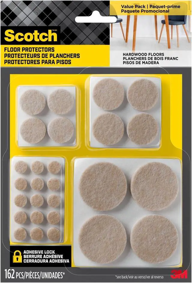 Alt view image 6 of 7 - Scotch Felt Pads: 1 in. / 16-pack (Brown) - OEM