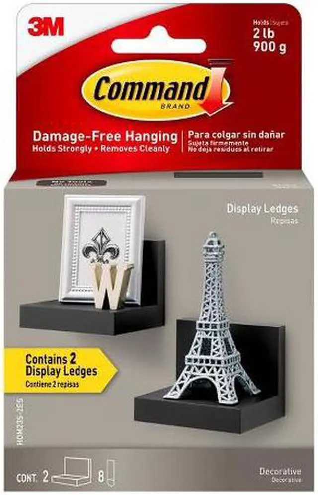 Alt view image 3 of 7 - Command Display Ledges, Slate - 2 Pack - Slate - Plastic MMMHOM23S2ES