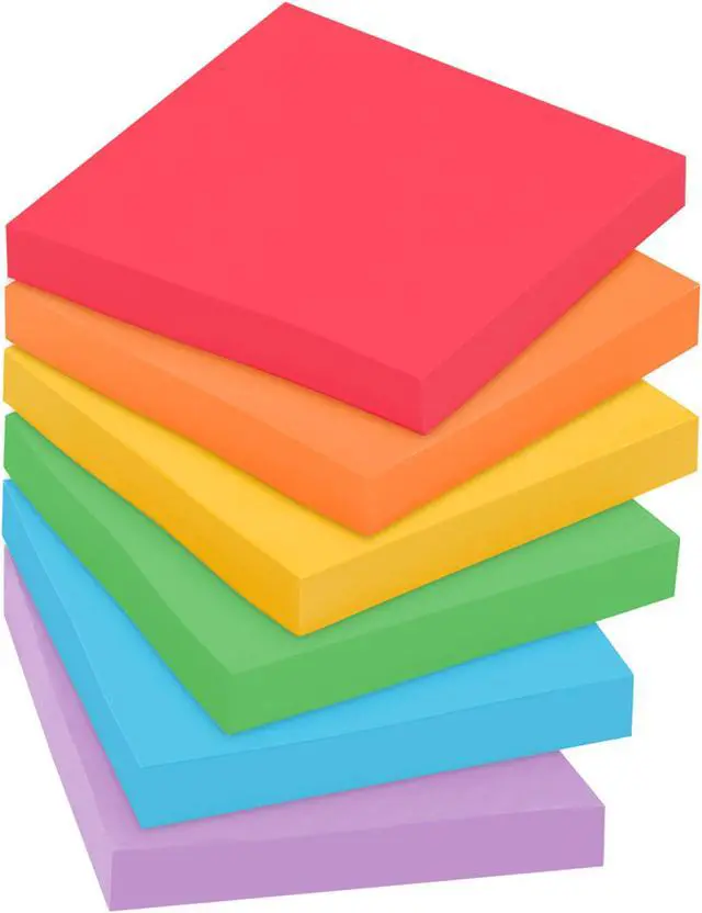 Alt view image 4 of 6 - Post-it Super Sticky Notes: 3 in. x 3 in. (Supernova Neons Collection) *70-sheets per pad / 6-pack - OEM