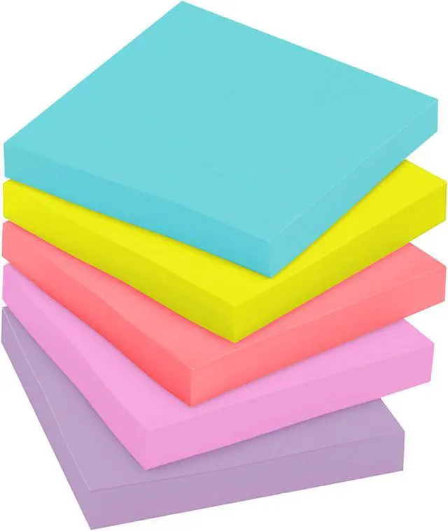 Alt view image 6 of 6 - Post-it Super Sticky Notes: 3 in. x 3 in. (Supernova Neons Collection) *70-sheets per pad / 6-pack - OEM