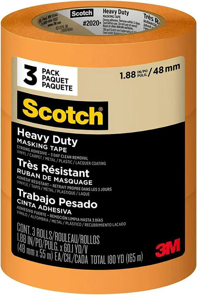 Main image of Scotch Heavy Duty Masking Tape (2020+): 1.88 in. x 60 yds. (Orange) *3-pack