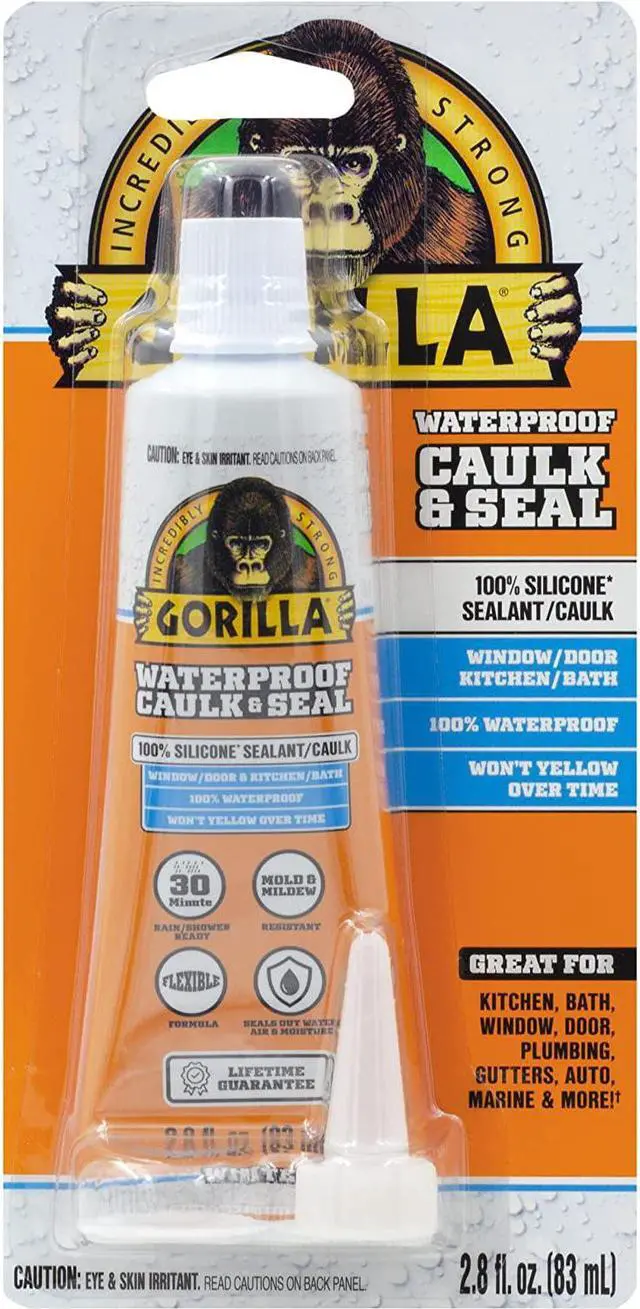 Alt view image 2 of 3 - Gorilla 8060002 100% Silicone Sealant, 10 oz, White, 1-Pack