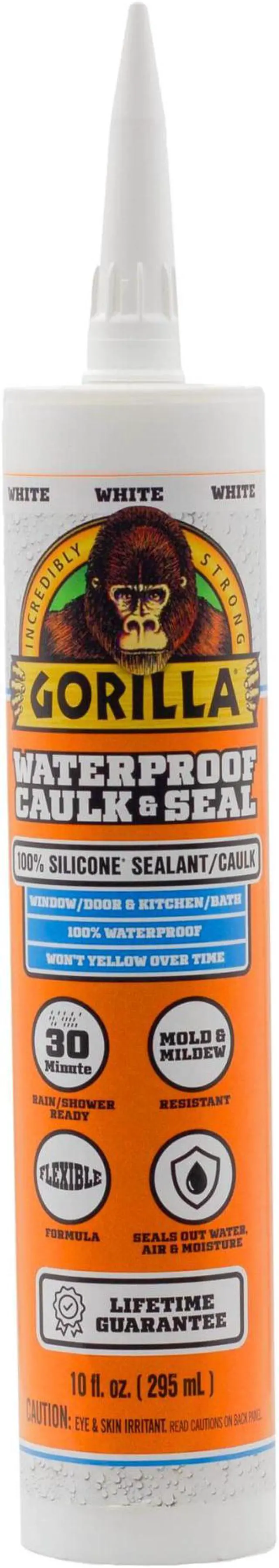 Main image of Gorilla 8060002 100% Silicone Sealant, 10 oz, White, 1-Pack