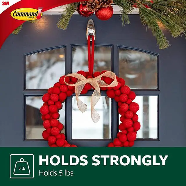 Alt view image 6 of 7 - Command Outdoor Large Bronze Metal Hook, 1-Hook, 2-Strips, Decorate Damage-Free