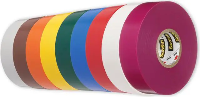 Alt view image 4 of 7 - Scotch Electrical Tape Rainbow Pack: 1/2 in. x 20 ft. (Assorted Colors) *8 mini rolls [8 rolls/pack] - OEM