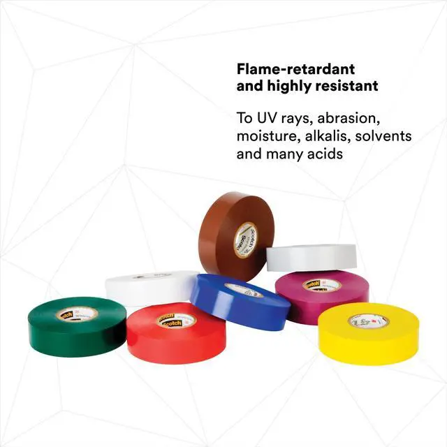 Alt view image 7 of 7 - Scotch Electrical Tape Rainbow Pack: 1/2 in. x 20 ft. (Assorted Colors) *8 mini rolls [8 rolls/pack] - OEM