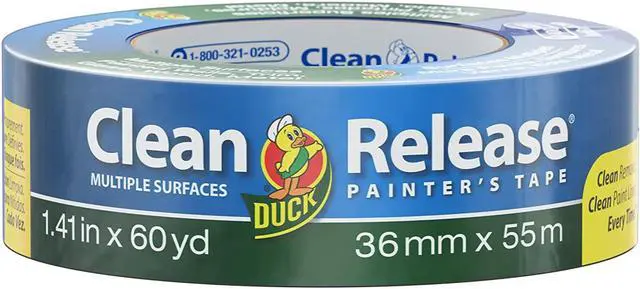 Alt view image 3 of 7 - Duck Clean Release Blue Painters Tape 2-Inch (1.88-Inch X 60-Yard), 3 Rolls, 180 Total Yards, 240461