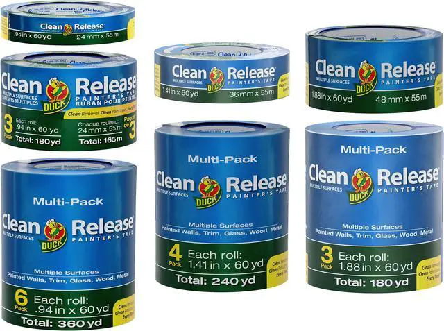 Alt view image 7 of 7 - Duck Clean Release Blue Painters Tape 2-Inch (1.88-Inch X 60-Yard), 3 Rolls, 180 Total Yards, 240461