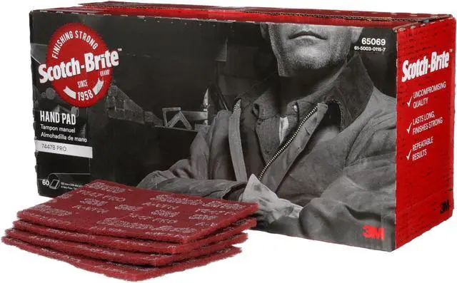 Alt view image 2 of 5 - Scotch-Brite 7447B General Purpose Hand Pad [Very Fine]: 6 in. x 9 in. (Maroon) *5-pack