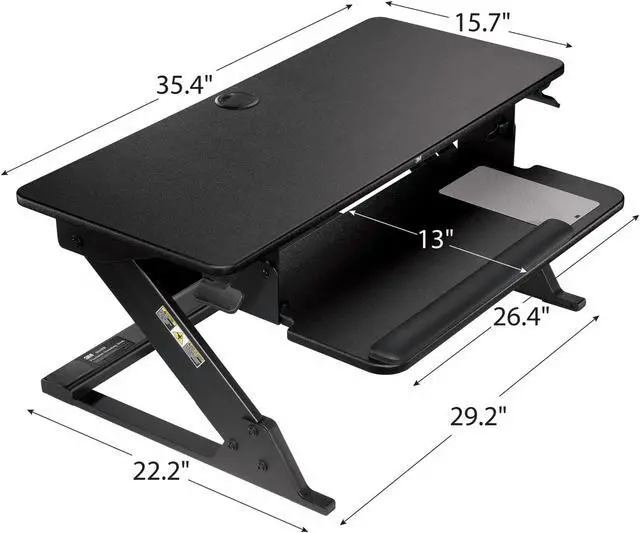 Alt view image 10 of 11 - Precision Standing Desk, 35.4" x 23.2" x 6.2" to 20", White