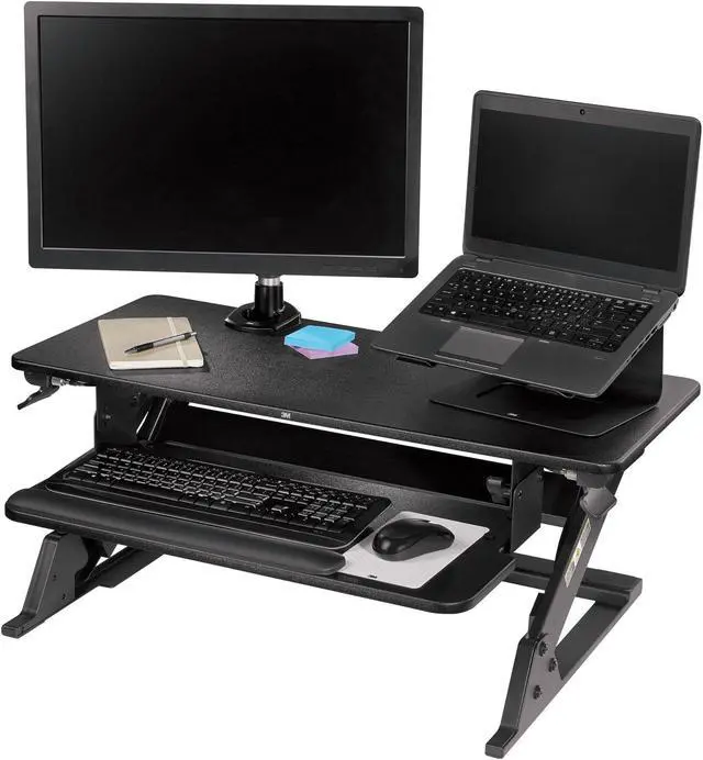 Alt view image 9 of 11 - Precision Standing Desk, 35.4" x 23.2" x 6.2" to 20", White