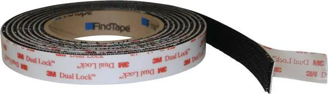 Main image of 3M Dual Lock Type 400 Reclosable Fastener [Black / Acrylic Adhesive] (SJ3551): 1/2 in. x 10 ft. (Black)
