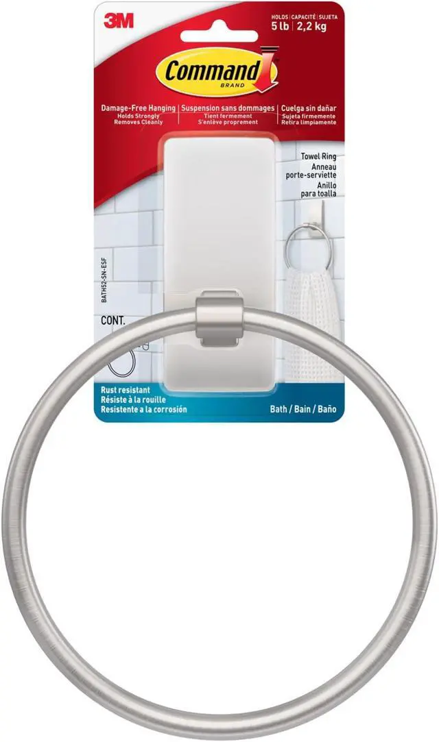 Main image of Command Towel Ring [Removable]: 1 ring (Satin Nickel)