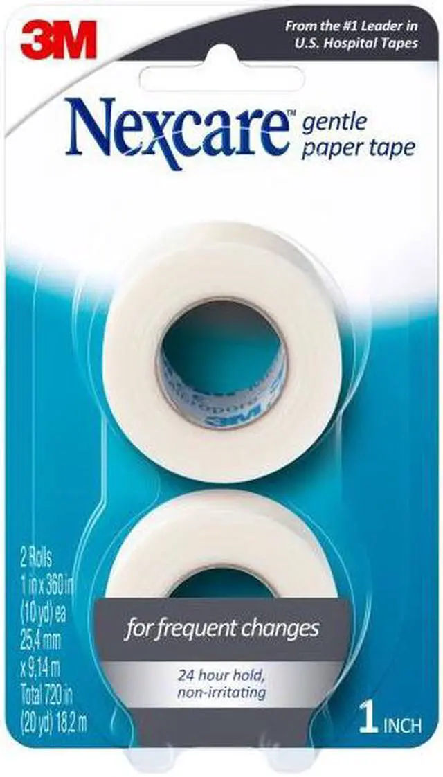 Alt view image 6 of 8 - Nexcare Gentle Paper Carded First Aid Tape 1 in x 10 yds(2 rolls)- 6 PK OR 12 ROLLS