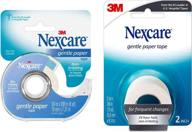 Alt view image 8 of 8 - Nexcare Gentle Paper Carded First Aid Tape 1 in x 10 yds(2 rolls)- 6 PK OR 12 ROLLS
