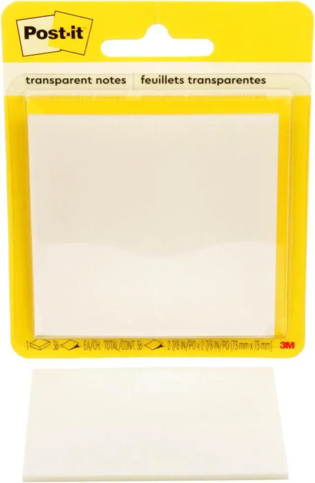 Alt view image 9 of 11 - Post-it Transparent Notes 2-7/8" x 2-7/8" 36 Sheets/Pad 1 Pad/Pack (600-TRSPT) - OEM