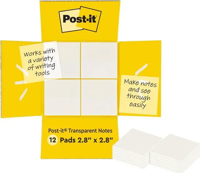 Alt view image 11 of 11 - Post-it Transparent Notes 2-7/8" x 2-7/8" 36 Sheets/Pad 1 Pad/Pack (600-TRSPT) - OEM