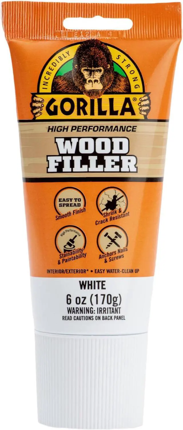 Main image of Gorilla High Performance Wood Filler: 6 oz. tube (White)