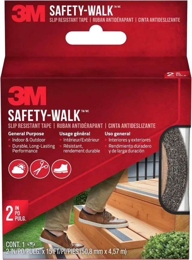 Alt view image 2 of 3 - 3M Safety-Walk Slip-Resistant Tape: 2 in. x 60 ft. (Black with Yellow stripes)
