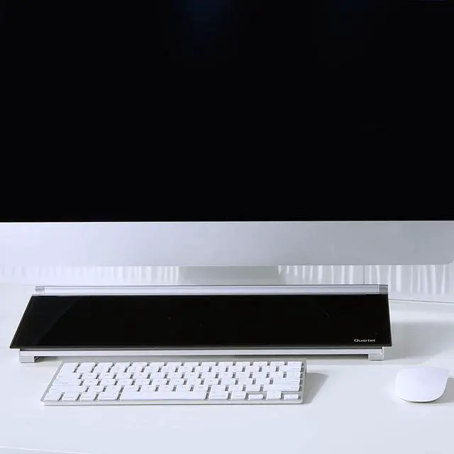 Alt view image 15 of 19 - Quartet Glass Dry-Erase Desktop Computer Pad - 6" (0.5 ft) Width x 18" (1.5 ft) Height - Black Glass Surface - Rectangle - GDP186B - OEM