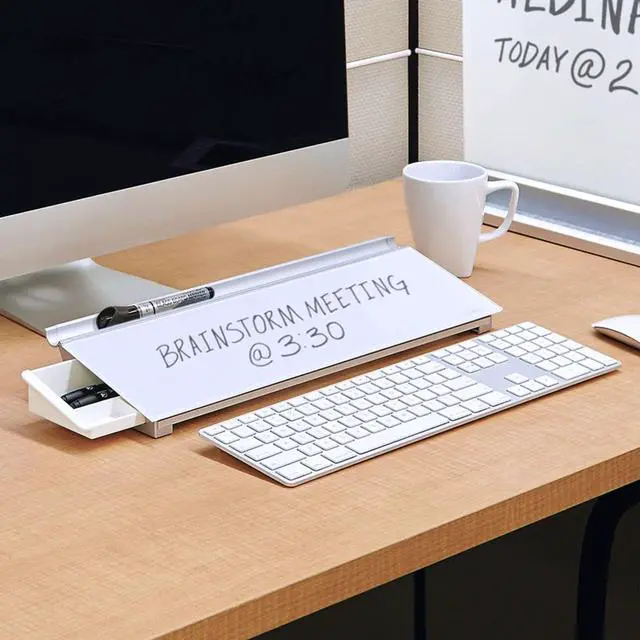 Alt view image 18 of 19 - Quartet Glass Dry-Erase Desktop Computer Pad - 6" (0.5 ft) Width x 18" (1.5 ft) Height - Black Glass Surface - Rectangle - GDP186B - OEM