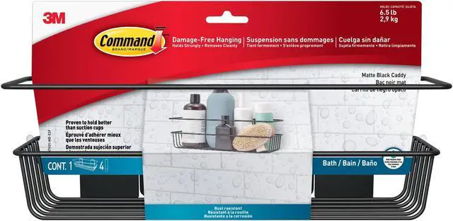 Alt view image 2 of 7 - Command Metallic Shower Caddy [Removable]: 12.76 in. x 4 in. (Satin Nickel)