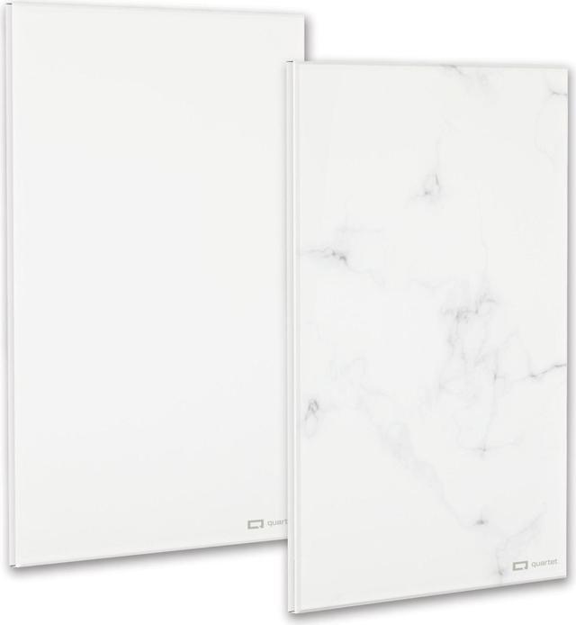 Main image of Quartet  Glass Dry-Erase Notepad: 9 in. x 6 in. (Marble and White) *2-pack