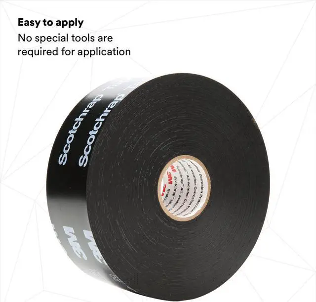 Alt view image 5 of 7 - 3M Scotchrap All-Weather Corrosion Protection Tape [20 mil] (51): 4 in. x 100 ft. (Black / With Printing)