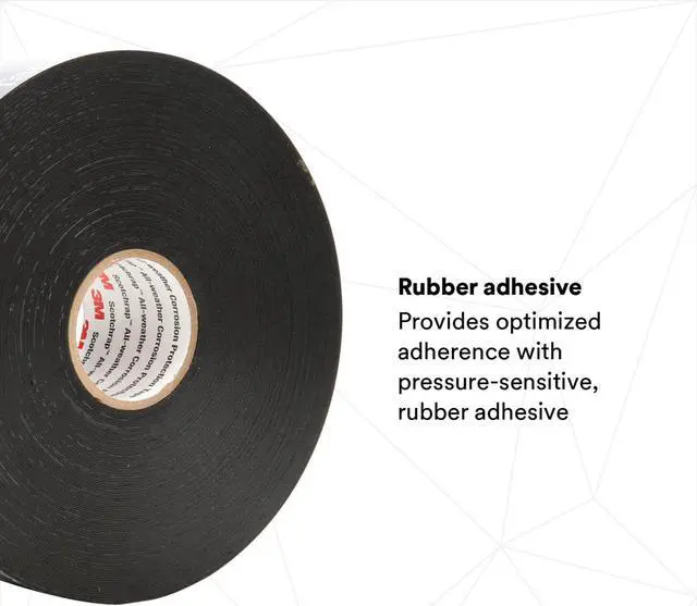 Alt view image 7 of 7 - 3M Scotchrap All-Weather Corrosion Protection Tape [20 mil] (51): 4 in. x 100 ft. (Black / With Printing)