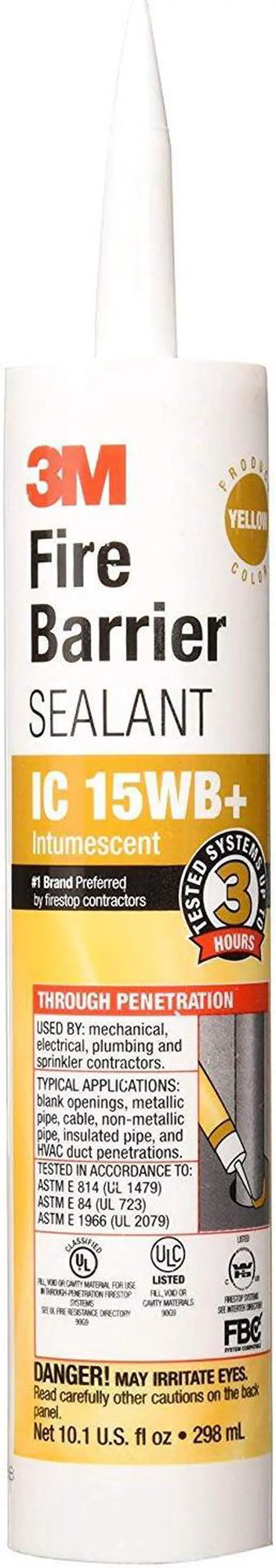 Alt view image 5 of 10 - 3M - IC 15WB+ - Fire Barrier Sealant - Yellow - 10.1oz Cartridge