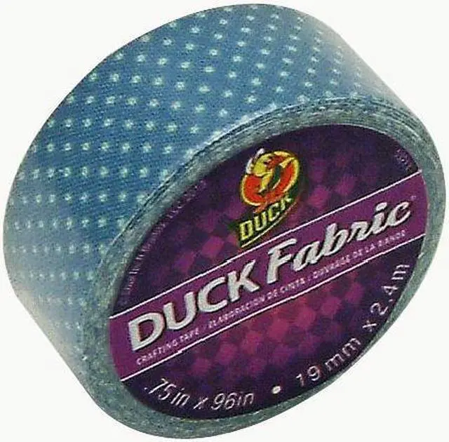 Main image of Duck Brand Fabric Crafting Tape: 3/4 in. x 8 ft. (Blue Pin Dot) - OEM