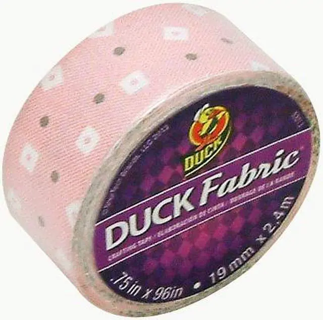 Main image of Duck Brand Fabric Crafting Tape: 3/4 in. x 8 ft. (Pink Brown Dot White Square) - OEM