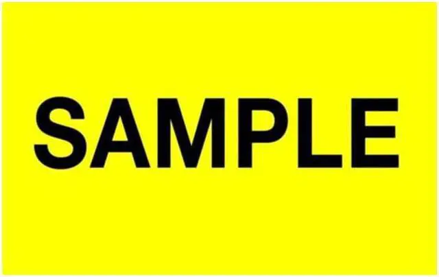 Alt view image 4 of 5 - FindTape Production & Quality Control Labels [Manufactured in USA]: 1-3/8 in. x 2 in. (Yellow with Black "SAMPLE" printing) *500-labels