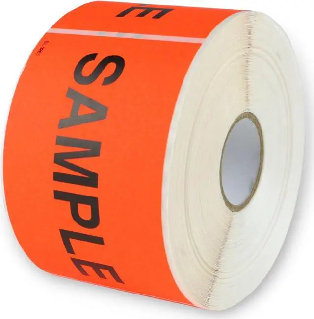 Alt view image 2 of 5 - FindTape Production & Quality Control Labels [Manufactured in USA]: 1-3/8 in. x 2 in. (Yellow with Black "SAMPLE" printing) *500-labels