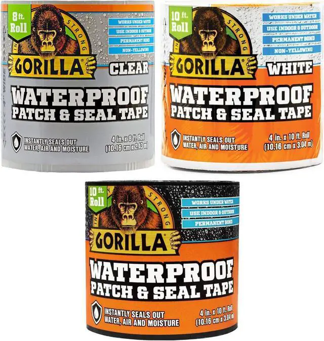 Alt view image 5 of 5 - Gorilla Waterproof Patch & Seal Tape: 4 in. x 8 ft. (Clear)