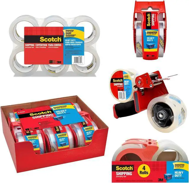 Alt view image 3 of 3 - 3M 3850S-RD "Scotch" Heavy-Duty Shipping Packaging Tape with Reusable Dispenser, 1.88" X 38.2 Yards
