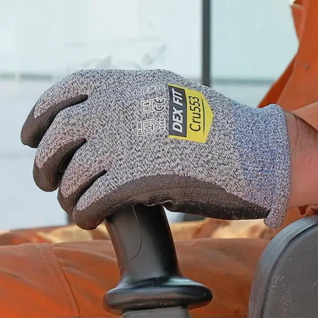 Alt view image 5 of 7 - Muveen Level 5 Cut Resistant Gloves [DEX FIT Cru553]: small / 1 pair (Grey)