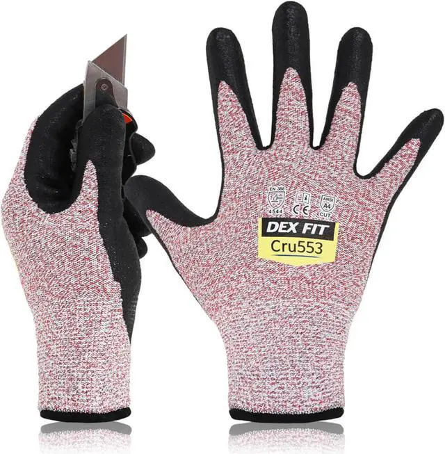Alt view image 7 of 7 - Muveen Level 5 Cut Resistant Gloves [DEX FIT Cru553]: small / 1 pair (Grey)