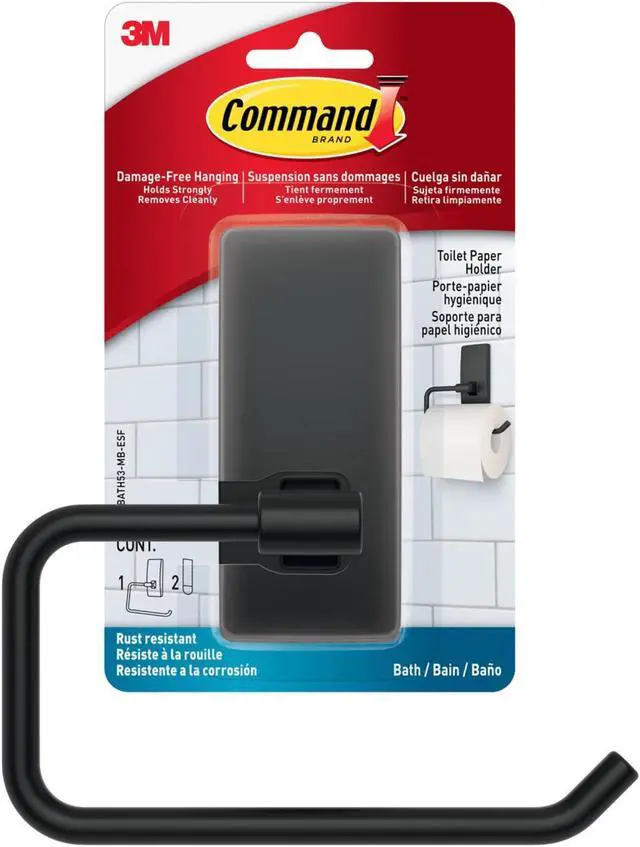 Main image of Command Toilet Paper Holder [Removable]: 1 Holder (Matte Black)