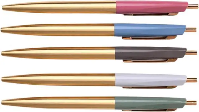 Alt view image 2 of 3 - Anterique Brass Collection Ballpoint Pens [Ultra-Low Viscosity]: 5-7/8 in. (Pearl Grey) *fine / 0.5mm ball